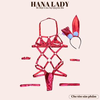 [Mã FADEP2903 giảm đến 30k đơn từ 99k] Bộ Ngủ Liền Thân Da Bóng Cosplay Nàng Thỏ Sexy Quyến Rũ CP306