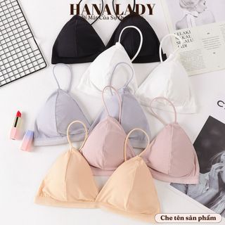 Áo bra nữ thun gân dây bún mút mỏng - Áo lót nữ không gọng cài sau mềm mịn AL013