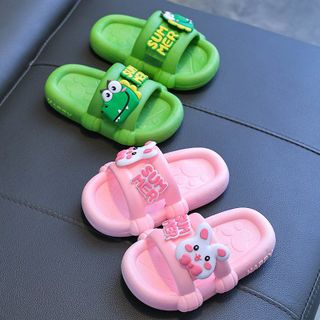 Dép bánh mì quai ngang Summer xinh xắn chống trơn trượt hoạt hình thỏ khủng long cho bé trai bé gái