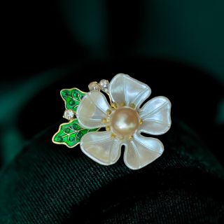 Ghim Trâm Cài Áo Hình Bông Hoa Đính Ngọc Trai Xinh Xắn Thời Trang 4.5cm Dành Cho Nữ