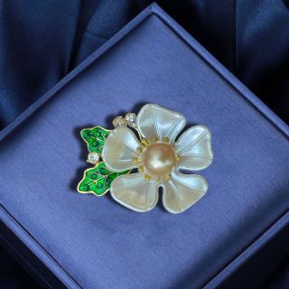 Ghim Trâm Cài Áo Hình Bông Hoa Đính Ngọc Trai Xinh Xắn Thời Trang 4.5cm Dành Cho Nữ