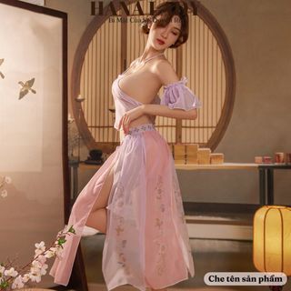 Đồ ngủ cosplay yếm xẻ tà quyến rũ 3in1, đầm ngủ hóa thân cổ trang sexy gợi cảm CP295