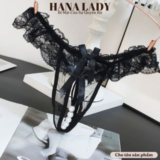 Quần Lọt Khe Sexy - Quần Lót Nữ Ren Quyến Rũ Nơ Bèo Hở Đáy Phối Ngọc LK128