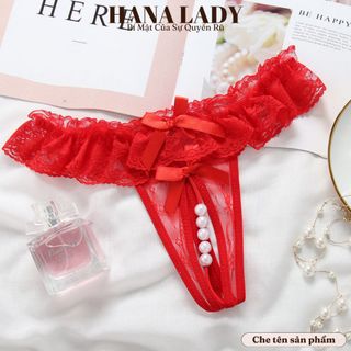 Quần Lọt Khe Sexy - Quần Lót Nữ Ren Quyến Rũ Nơ Bèo Hở Đáy Phối Ngọc LK128