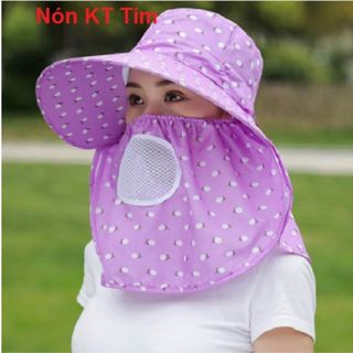 MŨ CHỐNG NẮNG RỘNG VÀNH KÈM KHẨU TRANG THÔNG HƠI CTB31  - BECHIP