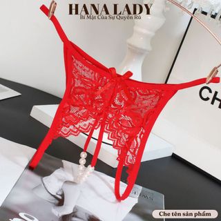 Quần Lọt Khe Sexy - Quần Lót Ren Nữ Không Đáy Phối Dây Ngọc Quyến Rũ Gợi Cảm LK126