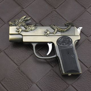 BẬT LỬA KHÈ HÌNH SÚNG RỒNG CÓ ĐÈN PIN SIZE 9.5CM – XÀI GAS