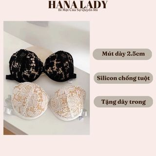 Áo cup nâng ngực không dây chống tuột, áo lót nữ có gọng ren nổi AL08