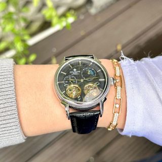 Patek philipe 2 máy Size 40mm Thép 316L chống gỉ Dây da cao cấp khắc logo hãng Khoá hoa thị cực đẹp Lịch sunmoon