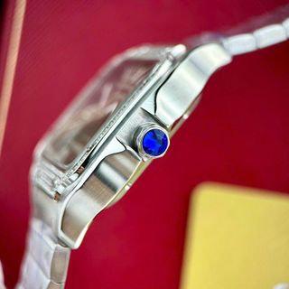 [ Đủ Màu] CARTIER SANTOS WATCH- AUTOMATIC thép không gỉ mạ PVD , kính Crystal máy: automatic nam 38x38mm ,dày 11mm