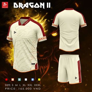 bộ quần áo bóng đá chính hãng JUSTPLAY Dragon II – Kem, IN TÊN SỐ, LOGO THEO YÊU CẦU, ĐẶT ÁO ĐỘI NHÓM,