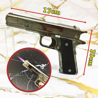 BẬT LỬA KHÈ HÌNH SÚNG M9 KIM LOẠI SIZE 17CM – XÀI GAS
