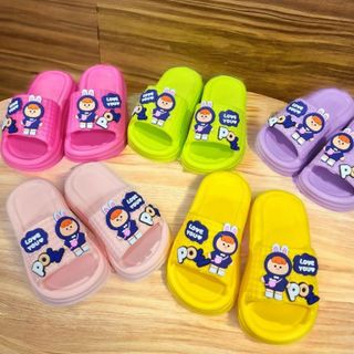 Dép bánh mì quai ngang cho bé gái hình thỏ Pow siêu nhẹ dễ thương êm chân bé