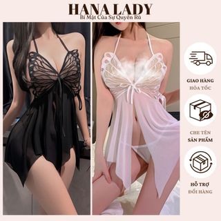 Váy Ngủ Ren Sexy - Đầm Ngủ Voan Hình Bướm Xuyên Thấu Xẻ Tà Khiêu Gợi Quyến Rũ VN555