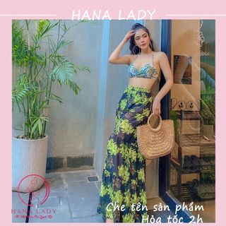 Quần ống rộng - Quần váy đi biển mặc ngoài bikini họa tiết hoa cao cấp