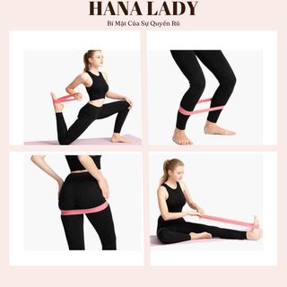 Dây Miniband tập mông đùi , Bộ 4 Dây Hồng Gradient Kèm Túi Cao Su Đàn Hồi Kháng Lực