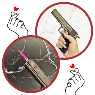 BẬT LỬA KHÈ HÌNH SÚNG M9 KIM LOẠI SIZE 17CM – XÀI GAS