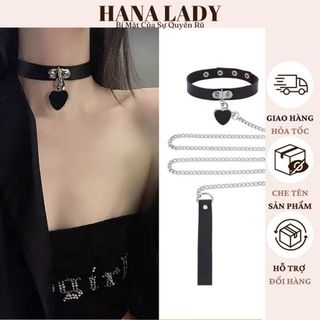 Vòng Cổ Chocker Da Gợi Cảm - Dây Chuyển Xích Phối Đồ Cosplay Sexy MN06