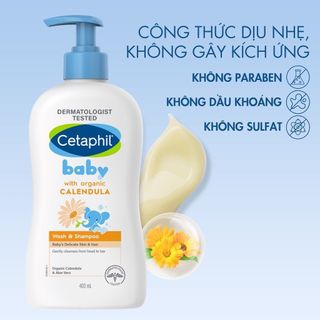 Sữa Tắm Gội Dịu Nhẹ Cho Bé Cetaphil Baby Gentle Wash & Shampoo - HOA CÚC HỮU CƠ 230ML/400ML giá sỉ
