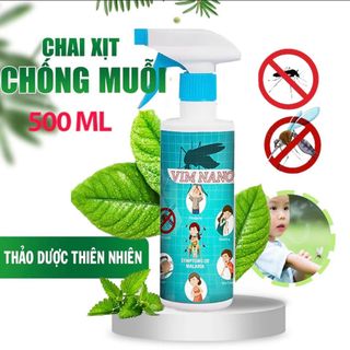 Chai Xịt Đuổi Muỗi, Côn Trùng Vim Nano Dạng Phun Sương, Hương Thảo Mộc Dịu Nhẹ, An Toàn, Chai 500ml