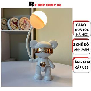 Đèn bàn học đọc sách bảo vệ mắt, đèn đọc sách mini hình gấu Bearbrich 2 cấp độ sáng sạc pin tích điện, đèn led
