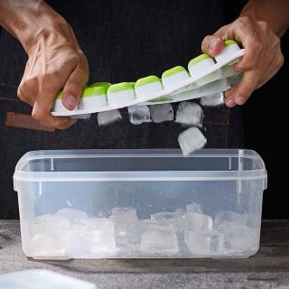Khay Đá Có Nắp Đậy Silicon 14 Viên