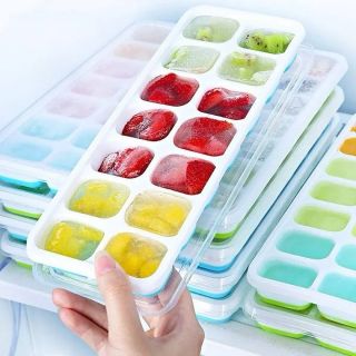 Khay Đá Có Nắp Đậy Silicon 14 Viên