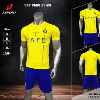 Quần áo bóng đá CLB Al Nassr 2024, cr7 vàng. tên tên số theo yêu cầu giá sỉ