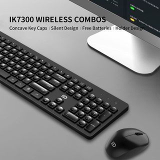 Combo phím chuột không  dây FD ik7300 đen - JL - HÀNG CHÍNH HÃNG