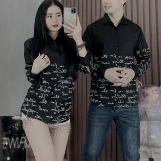 ÁO SƠ MI NAM DÀI TAY IN CHỮ, ÁO CẶP ĐÔI DÀI TAY