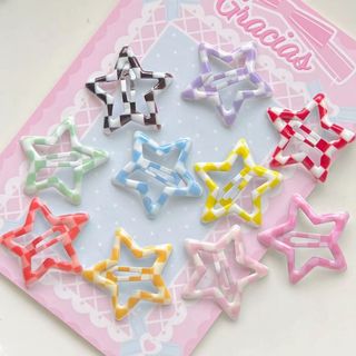 Combo100 kẹp tóc mái hình ngôi sao cho bé và người lớn 3x3 cm