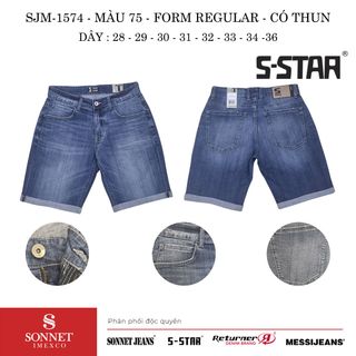 Quần Short Jeans Nam SJM1574 - Màu 78,75,84 - Form Regular - Có Thun co dãn - Dây từ 28->36