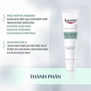 Tinh chất Eucerin Pro Acne A.I Clearing Treatment ngừa mụn, mờ vết thâm, tái tạo da 40ml