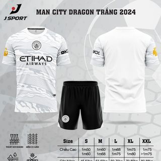 Quần áo bóng đá CLB Man city Dragon 2024, đặt đội và in ấn tên số theo yêu cầu giá sỉ