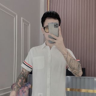 SƠ MI NAM, ÁO SƠ MI NGẮN TAY, ÁO SƠ MI COTTON PHỐI DÂY
