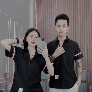 SƠ MI NAM, ÁO SƠ MI NGẮN TAY, ÁO SƠ MI COTTON PHỐI DÂY