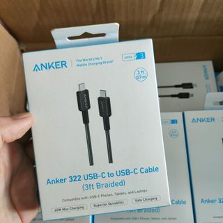 Cáp sạc nhanh Anker 322 USB-C to USB-C 0.9m Nylon A81F5H11