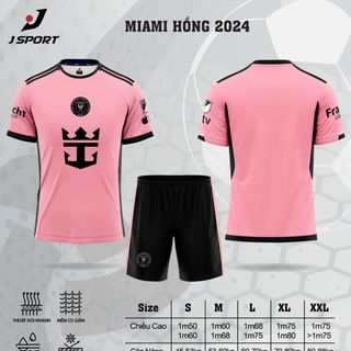 Quần áo CLB INTER MIAMI hồng -2024, in ấn tên số đội nhóm theo yêu cầu giá sỉ