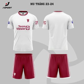 Quần áo đá banh CLB MU trắng 2024, áo bóng đá các CLB mới nhât, in tên số theo yêu cầu giá sỉ