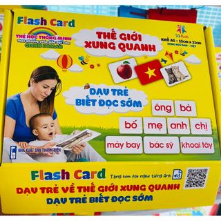 Bộ thẻ học kt To A5-15x21cm Glenn Doman dạy bé về Thế giới xunh quanh, biết đọc chữ sớm song ngữ Anh Việt giá sỉ