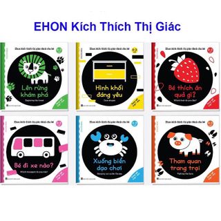 Sách - Ehon Kích Thích Thị Giác - Song Ngữ (Bộ 6 cuốn- Chống nước) Dành cho bé 0-3 tuổi kèm file nghe giá sỉ