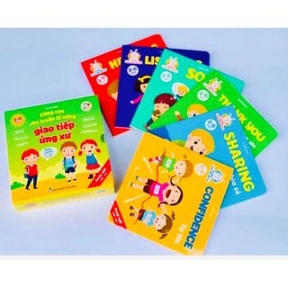 Sách Cùng con rèn luyện kĩ năng giao tiếp, ứng xử (2-6 tuổi) song ngữ Việt Anh 6 cuốn bìa cứng giá sỉ