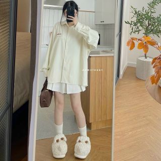 Áo sơ mi tay dài chất da lộn logo thêu INCREDIBL hàng đẹp Freesize dưới -70kg