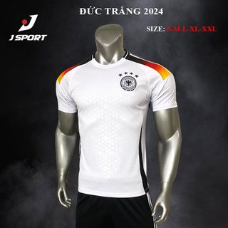 Quần áo đá banh đội tuyển Đức trắng EURO 2024 sân nhà mới nhất, nhận in ấn tên số theo yêu cầu