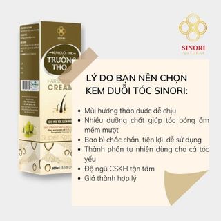 Kem duỗi tóc tại nhà Sinori, chứa Protein không làm tổn thương tóc, không hăng, chính hãng 200ml