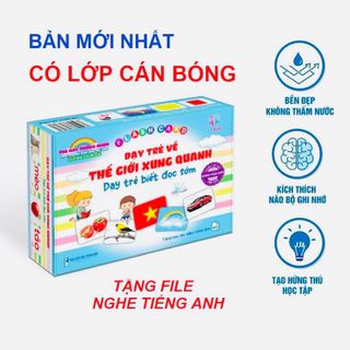 SÁCH - Bộ thẻ học TGXQ 16 chủ đề 120 thẻ To A5 ép plastic giá sỉ