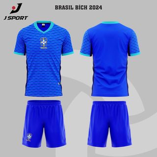 Sỉ Bộ quần áo đá bóng đội tuyển Brazil EURO 2024 mới nhất sân nhà và sân khách, nhận đặt đội in ấn logo tên số theo yêu cầu, HCM giao nhanh 1-3 ngày