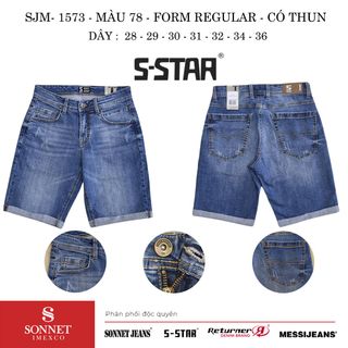 Quần Short Jeans Nam SJM1573 - Màu 78,75 - Form Regular - Có Thun co dãn - Dây từ 28->36 giá sỉ