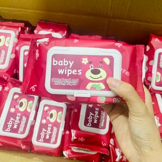 COMBO 10 GÓI KHĂN GIẤY ƯỚT GẤU DÂU + 1 XÔ NHỰA SIÊU CUTE ( thùng nhựa dày đẹp )