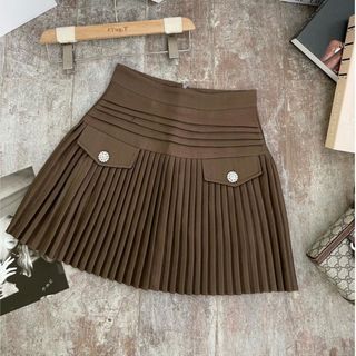 0025 - CHÂN VÁY XẾP LY LƯNG CAO NGẮN XOÈ KÈM NẮP TÚI VÀ KHUY PHONG CÁCH HÀN QUỐC M70 - EVA SHOES